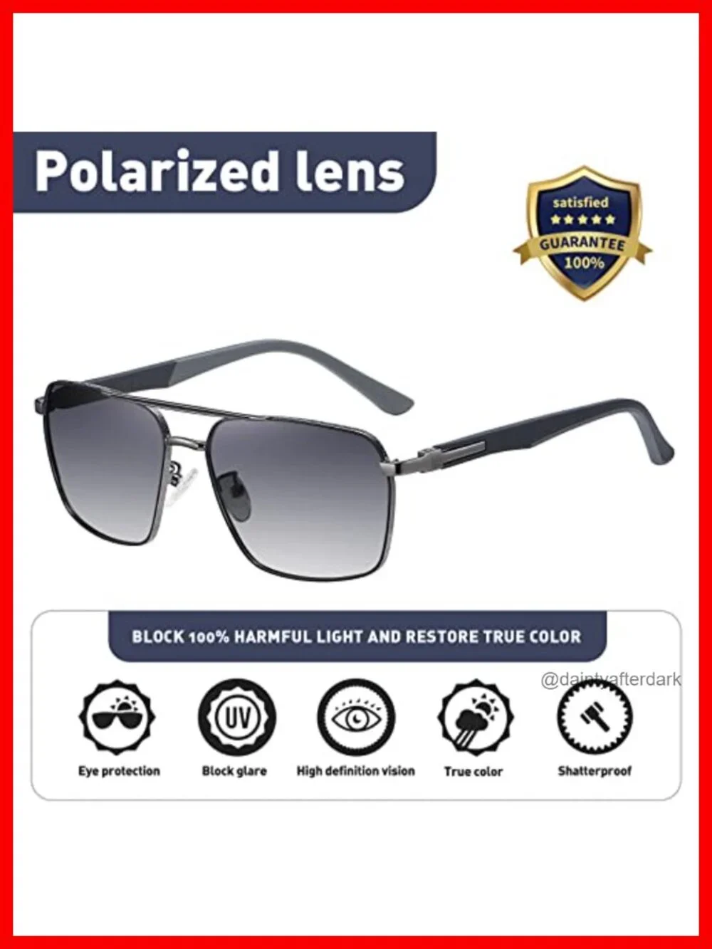 Polarized Aviator Sunglasses UV400 Men Women Driving Fishing